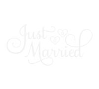 boxoon Just Married Car Decal, Wedding Day Decorations, Waterproof Vinyl Sticker for Car, 60 x 30 cm, Easy Apply Decor, White