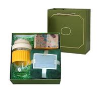 boxoon Nurse Appreciation Gift Bundle: Double-Walled Glass, Cozy Coral Towel, Fine Soap in Yellow Gift Box & Bag