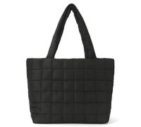 boxoon Quilted Puffer Tote Crossbody Bag for Women, Lightweight Black Shoulder Purse with Laptop Holder and Multiple Pockets, Suited for Travel, Shopping, Work