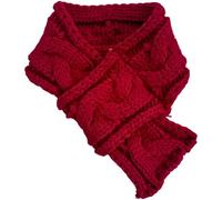 boxoon Red Pet Scarf M, Knitted Pull-Through Collar, For Cat & Dog, Comfortable Warm With Unique Braid