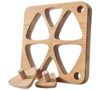 boxoon Six-Hole Wood Rice Model, 9.1 X 9.1 X 1.6 In, For Sushi And, Traditional Maker With 2 Triangular Press Plates, Diy Food Preparation