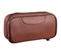 boxoon Tobacco Pipe Pouch Bag in Pu Leather, Brown, Large Capacity for Two Pipes and Accessories, 7.5 X 2.2 X 3.8 in / 19 X 5.5 X 9.5 Cm