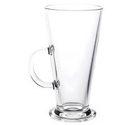 boxoon Transparent With Handle, Turkish Imported 9 Fl Oz / 265 Ml Lead-Free Tempered Glass Mug, Coffee & Latte, Classic High Foot Design, Ideal For Whiskey, Tea, And More