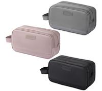 boxoon Waterproof Toiletry Bag With Dry-Wet Separation, Portable Men'S Travel Toiletry Bag Set With Multi-Compartment Design For Simple Organization, Three Pieces For Travel In, Gray, And Black