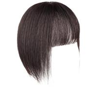 boxoon Women's 12 in Brown Black Real Hair Topper, Hairpieces with Secure Clips, Natural Look, Breathable Net Base for Hair Thinning Solutions