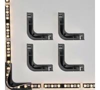 BOXPUT LED Lights Strip Connectors - TV Backlight Corner Connector Kit 4PCS Mounting Brackets for Not Cut Seamless Connection of 8-12mm LED Strips (Black)