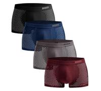 BOXR Bamboo Boxer Shorts Men 4 Pack - Ultra-Soft, Breathable & Sustainable - Mens Underwear Multipack S-3XL Multicolor