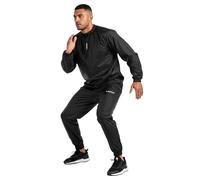 BOXRAW Lineal Sauna Suit - Black - 3XL - Sweat Suit for Boxing & MMA - Top & Bottoms - Professional Non Rip Weight Loss Training Gear - Multiple World Champion Tested & Waterproof Zipped Pockets