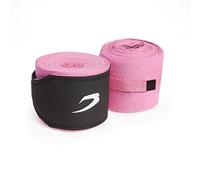 BOXRAW Professional Hand Wraps | Boxing MMA Adults Elasticated Bandages with Rubberised Straps & Free Carry Case (Pink - 4.5m)