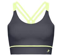 BoxRaw Women's Medium Support Charcoal Graphic Logo Valerie Sports Bra in Grey | Size: Small BoxRaw Grey S