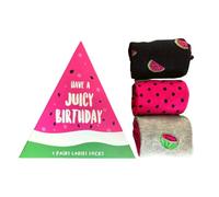 BOXT SOCKS Have a juicy Birthday Melon Socks in a Gift Box 3 Pair Pack