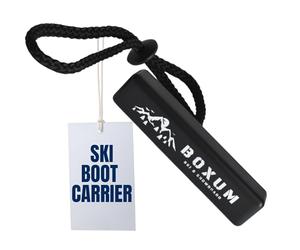 Boxum Ski Boots Carrier Strap with Thermoplastic Handle & Durable Nylon Cord - Lightweight Ski Boot Holder & Tote for Easy Transport - Compact Snow Sports Equipment Accessory Made in USA