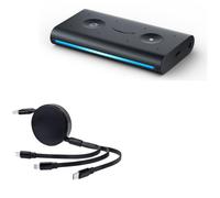 BoxWave Cable Compatible with Amazon Echo Auto - AllCharge PD miniSync (100W), Retractable High-Speed Charging Portable USB Cable - Jet Black