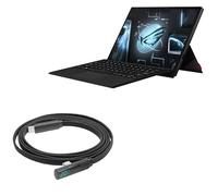 BoxWave Cable Compatible with ASUS ROG Flow Z13 (2022) - PowerDisplay PD Right Angle Cable (4ft) - USB-C to USB-C (100W), LED Wattage Info Extra Long Braided Nylon - Jet Black