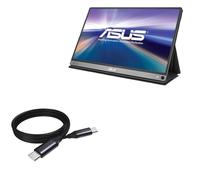 BoxWave Cable Compatible With ASUS ZenScreen Go MB16AP (Cable DirectSync PD Cable (3ft) - USB-C to USB-C (100W), Type C Braided 3ft Charge and Sync Cable - Jet Black