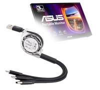 BoxWave Cable Compatible with ASUS ZenScreen Ink Portable Touchscreen Monitor (MB14AHD) (14 in) - AllCharge miniSync, Retractable, Portable USB Cable - Jet Black