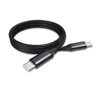 BoxWave Cable Compatible With Blaze Evercade EXP Handheld - DirectSync PD Cable (3ft) - USB-C to USB-C (100W), Type C Braided 3ft Charge and Sync Cable - Jet Black