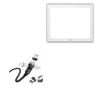 BoxWave Cable Compatible with Cricut BrightPad Go - MagnetoSnap AllCharge Cable, Magnet Charging Cable USB Type-C Micro USB - Jet Black