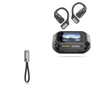 BoxWave Cable Compatible with ERAZER XP6 AI Translator Earbuds (2 in) - USB Type-C Keychain Charger, Key Ring USB Type-C to Type-A 8 in USB Cable - Jet Black