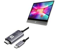 BoxWave Cable Compatible With Espresso Display 13 Touch V2 - SmartDisplay Cable - USB Type-C to HDMI (6 ft), USB C/HDMI Cable for Espresso Display 13 Touch V2 - Jet Black