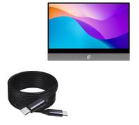 BoxWave Cable Compatible With Espresso Display 15 Touch V2 - DirectSync PD Cable (10ft) - USB-C to USB-C (100W), Long 10 Foot PD Braided Nylon Alloy Cable for Espresso Display 15 Touch V2 - Jet Black