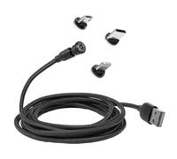 BoxWave Cable Compatible with Google Nest Learning Thermostat - 3rd Generation - MagnetoSnap AllCharge Cable, Magnet Charging Cable USB Type-C Micro USB - Jet Black