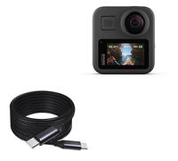 BoxWave Cable Compatible with GoPro Max - DirectSync PD Cable (10ft) - USB-C to USB-C (100W), Long Type C Braided Nylon Alloy Fast Charge - Jet Black