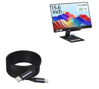 BoxWave Cable Compatible with Ingnok FHD IPS Portable Monitor (15.6 in) - DirectSync PD Cable (10ft) - USB-C to USB-C (100W), Long Type C Braided Nylon Alloy Fast Charge - Jet Black