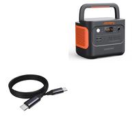 BoxWave Cable Compatible With Jackery Explorer 1000 Plus - DirectSync PD Cable (3ft) - USB-C to USB-C (100W), Type C Braided Charge and Fast Sync - Jet Black