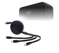 BoxWave Cable Compatible with Klipsch Nashville - AllCharge PD miniSync (100W), Retractable High-Speed Charging Portable USB Cable - Jet Black