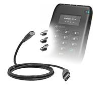 BoxWave Cable Compatible with Miura M010 - MagnetoSnap PD AllCharge Cable (100W), Magnet Charging Braided USB Type-C Micro - Jet Black