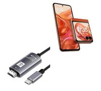 BoxWave Cable Compatible with Motorola razr (2024) - SmartDisplay Cable - USB Type-C to HDMI (6 ft), USB C/HDMI Cable - Jet Black