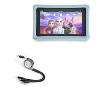 BoxWave Cable Compatible with Pebble Gear Kids Tablet (Cable by BoxWave) - AllCharge miniSync, Retractable, Portable USB Cable for Pebble Gear Kids Tablet - Jet Black