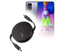 BoxWave Cable Compatible with Samsung Galaxy M42 - PD miniSync (240W), Retractable PD 240W Portable USB Type-C Cable - Jet Black