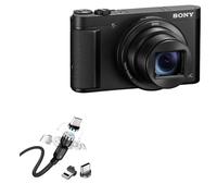 BoxWave Cable Compatible With Sony Cyber-shot DSC-HX99 - MagnetoSnap AllCharge Cable, Magnet Charging Cable USB Type-C Micro USB - Jet Black