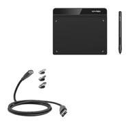 BoxWave Cable Compatible with XP-Pen Drawing Tablet XPPen StarG640 (6 in) - MagnetoSnap PD AllCharge Cable (100W), Magnet Charging Braided USB Type-C Micro - Jet Black