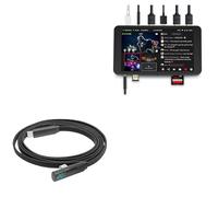 BoxWave Cable Compatible with Yolo LIV YoloBox Pro - PowerDisplay PD Right Angle Cable (4ft) - USB-C to USB-C (100W), LED Wattage Info Extra Long Braided Nylon - Jet Black