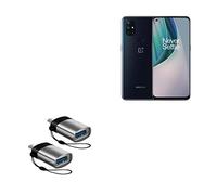 BoxWave® Cable for OnePlus Nord N10 5G [USB Type-C PortChanger (2-Pack)] USB Type-C OTG USB Portable Keychain for OnePlus Nord N10 5G - Slate Grey
