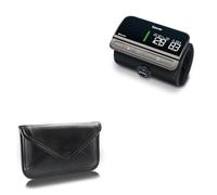 BoxWave Case Compatible with Beurer BM81 - Elite Leather Messenger Pouch, Synthetic Leather Cover Case Envelope Design - Jet Black