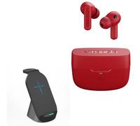 BoxWave Charger Compatible with Urbanista Atlanta - Compact Wireless MultiCharge Stand (10W), Wireless Qi Stand Charger Watch Earbuds - Jet Black