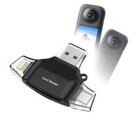 BoxWave Smart Gadget Compatible With Insta360 X3 - AllReader SD Card Reader, microSD Card Reader SD Compact USB for Insta360 X3 - Jet Black