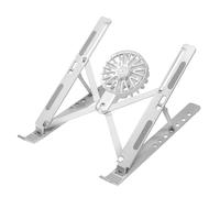 BoxWave Stand and Mount Compatible with Dell Latitude 7420 2-in-1 - QuickSwitch Stand with Cooling Fan, Portable, Multi Angle Viewing Ventilator - Metallic Silver