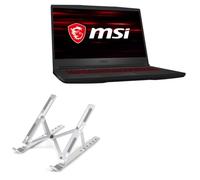 BoxWave Stand and Mount Compatible With MSI GF65 Thin - Compact QuickSwitch Stand, Portable Multi Angle Viewing Foldable Riser - Metallic Silver
