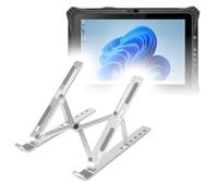 BoxWave Stand and Mount Compatible with Munbyn IRT09A - Compact QuickSwitch Stand, Portable Multi Angle Viewing Foldable Riser - Metallic Silver