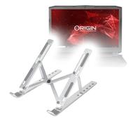 BoxWave Stand and Mount Compatible with Origin PC EON17-X - Compact QuickSwitch Stand, Portable Multi Angle Viewing Foldable Riser - Metallic Silver
