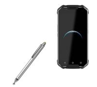 BoxWave Stylus Pen Compatible with AGM X2 - DualTip Capacitive Stylus, Fiber Tip Disc Tip Capacitive Stylus Pen - Metallic Silver