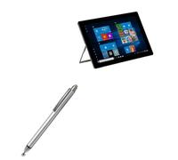 BoxWave Stylus Pen Compatible with Alldocube iWork20 2 in 1 - DualTip Capacitive Stylus, Fiber Tip Disc Tip Capacitive Stylus Pen - Metallic Silver