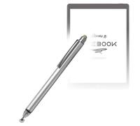 BoxWave Stylus Pen Compatible with Boyue Likebook eReader P10 (10 in) - DualTip Capacitive Stylus, Fiber Tip Disc Tip Capacitive Stylus Pen - Metallic Silver