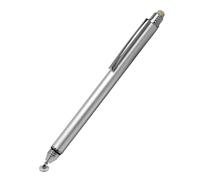 BoxWave Stylus Pen Compatible with Dell Precision 15 (5560) - DualTip Capacitive Stylus, Fiber Tip Disc Tip Capacitive Stylus Pen - Metallic Silver