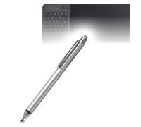 BoxWave Stylus Pen Compatible with Huion Inspiroy Keydial KD200 - DualTip Capacitive Stylus, Fiber Tip Disc Tip Capacitive Stylus Pen - Metallic Silver